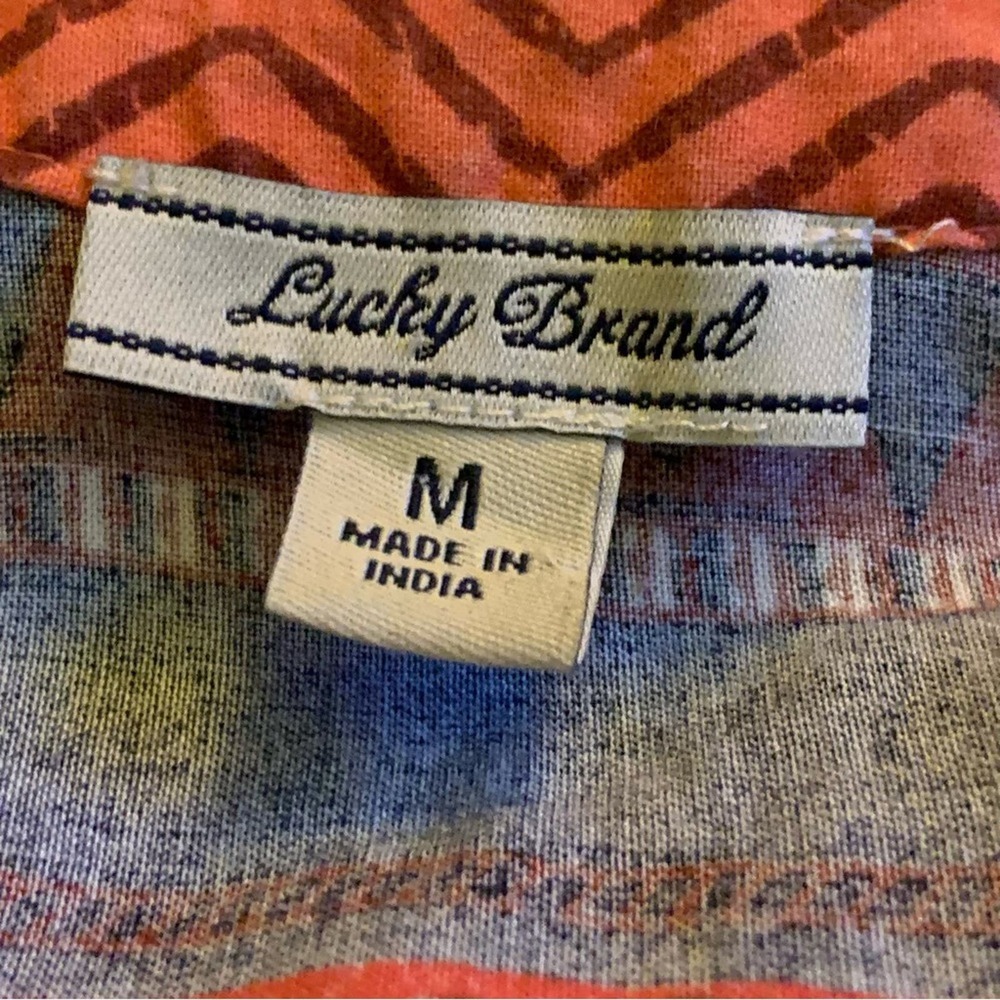 Lucky Brand Mandarin Tie Tribal sleeveless dress sz M - Picture 3 of 8